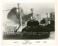 7s744 RODAN 8x10 still '57 cool special effects image of tanks aiming at The Flying Monster!