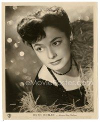 7s761 RUTH ROMAN 8x10 still '50s great head & shoulders close up wrapped in feather boa!