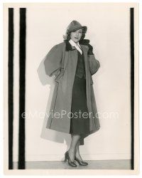 7s764 SALLY EILERS 8x10 still '30s full-length modeling cool coat & hat by Otto Dyar!
