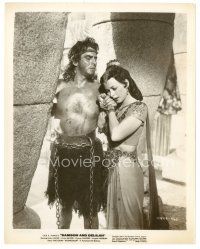 7s768 SAMSON & DELILAH 8x10 still R59 c/u of Hedy Lamarr with Victor Mature holding up pillars!