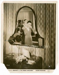 7s795 SIN TAKES A HOLIDAY 8x10 still '30 bad girl Constance Bennett adjusts her hat by deco mirror!