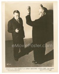 7s946 VERDICT 8x10 still '46 Peter Lorre pointing gun at Sydney Greenstreet, first Don Siegel!