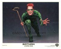 7s021 BATMAN FOREVER 8x10 mini LC '95 best portrait of Jim Carrey as The Riddler!