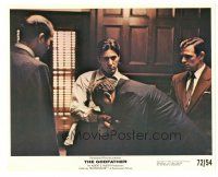 7s033 GODFATHER color 8x10 still '72 Castellano kisses the hand of Al Pacino, the new Godfather!