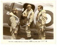 7s064 YANK IN THE R.A.F. color-glos 8x10 still '41 Tyrone Power with men by World War II airplane!