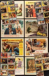7t037 LOT OF 55 LOBBY CARDS '40s-60s western, comedy, romance, action & much more!