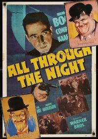 7t120 LOT OF 3 UNFOLDED LAUREL & HARDY AND BOGART REPRO POSTERS '90s All Through the Night & more