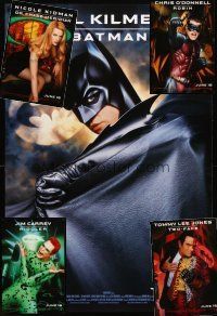 7t123 LOT OF 5 UNFOLDED TEASER ONE-SHEETS FROM BATMAN FOREVER '95 heroes & villains portraits!