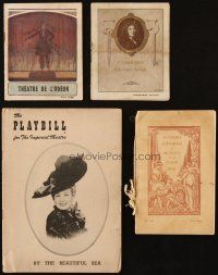 7t071 LOT OF 4 EARLY U.S. & FRENCH PLAYBILLS & PROGRAMS '10s-50s cool images & information!