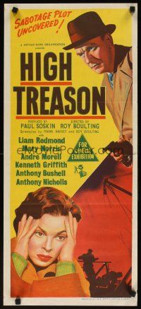 7w654 HIGH TREASON Aust daybill '51 Roy Boulting's brilliant Communist spy thriller!