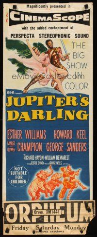 7w673 JUPITER'S DARLING Aust daybill '55 Esther Williams, Howard Keel, Marge & Gower Champion