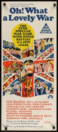7w682 OH WHAT A LOVELY WAR Aust daybill '69 Richard Attenborough's wacky World War II musical!