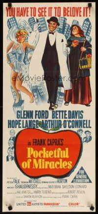 7w701 POCKETFUL OF MIRACLES Aust daybill '62 Frank Capra, art of Glenn Ford, Bette Davis & more!