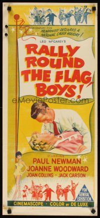 7w708 RALLY ROUND THE FLAG BOYS Aust daybill '59 Leo McCarey, Paul Newman loves Joanne Woodward!