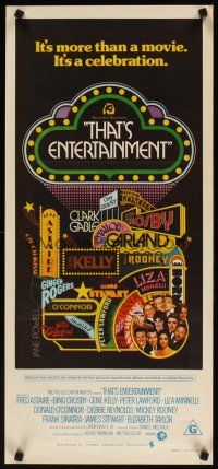 7w736 THAT'S ENTERTAINMENT Aust daybill '74 classic MGM Hollywood scenes, it's a celebration!