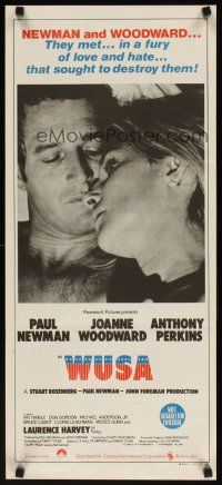 7w793 WUSA Aust daybill '70 different close image of Paul Newman & Joanne Woodward!