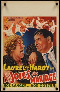 7w529 TWICE TWO Belgian R50s wacky art of Stan Laurel & Oliver Hardy, Hal Roach!