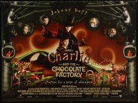 7w306 CHARLIE & THE CHOCOLATE FACTORY DS British quad '05 Tim Burton, Johnny Depp as Willy Wonka!