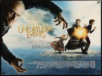 7w333 LEMONY SNICKET'S A SERIES OF UNFORTUNATE EVENTS DS British quad '04 creepy Jim Carrey!