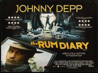 7w347 RUM DIARY British quad '11 Johnny Depp in broken picture frame, Aaron Eckhart!