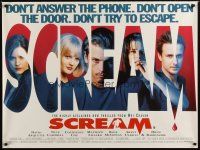 7w349 SCREAM DS British quad '96 directed by Wes Craven, David Arquette, Neve Campbell!