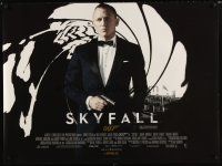 7w355 SKYFALL DS British quad '12 cool image of Daniel Craig as James Bond!