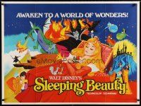 7w357 SLEEPING BEAUTY British quad R1960s Disney fairy tale classic, cool art!
