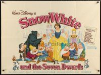 7w358 SNOW WHITE & THE SEVEN DWARFS British quad R70s Disney animated cartoon fantasy classic!