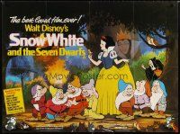 7w359 SNOW WHITE & THE SEVEN DWARFS British quad R80 Disney animated cartoon fantasy classic!
