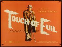 7w367 TOUCH OF EVIL video DS British quad R11 cool different full-length art of Orson Welles!