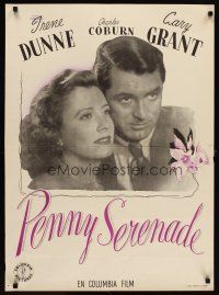 7w597 PENNY SERENADE Danish '48 different image of Cary Grant & pretty Irene Dunne!