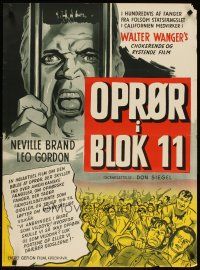 7w604 RIOT IN CELL BLOCK 11 Danish '55 directed by Don Siegel, Sam Peckinpah, 4,000 caged humans!