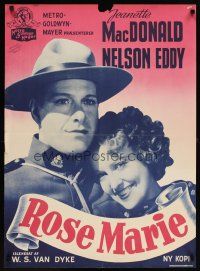 7w606 ROSE MARIE Danish R51 headshot of Jeanette MacDonald with Mountie Nelson Eddy!