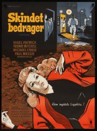 7w607 SAPPHIRE Danish '59 English murder mystery directed by Basil Dearden, Stilling crime art!