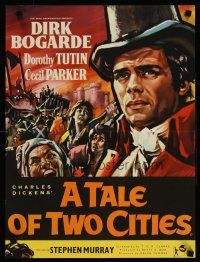 7w290 TALE OF TWO CITIES English half crown '58 great art of Dirk Bogarde!