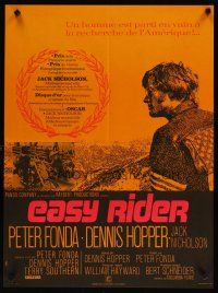 7w389 EASY RIDER French 23x32 R80s Peter Fonda, biker classic directed by Dennis Hopper!