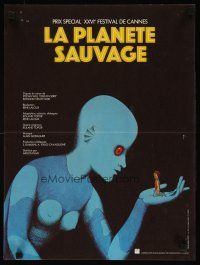 7w421 FANTASTIC PLANET French 15x21 '73 wacky sci-fi cartoon, Cannes winner, cool art!