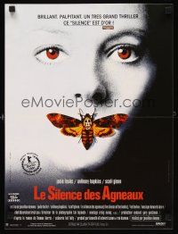 7w444 SILENCE OF THE LAMBS French 15x21 '90 great image of Jodie Foster with moth over mouth!