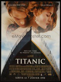 7w448 TITANIC advance French 15x21 '97 Leonardo DiCaprio, Kate Winslet, directed by James Cameron!