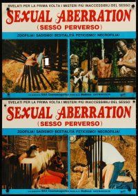 7w171 SEXUAL ABERRATION set of 2 Italian photobustas '79 wild images of perverted rituals!