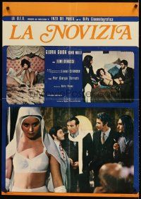 7w146 LA NOVIZIA Italian lrg pbusta '80 Gloria Guida, Gino Milli, Femi Benussi, nunsploitation!