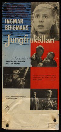 7w065 VIRGIN SPRING Swedish stolpe '60 Ingmar Bergman's Jungfrukallan, Max von Sydow, Valberg