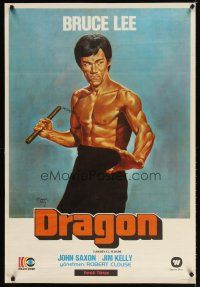 7w025 ENTER THE DRAGON Turkish '80 Bruce Lee kung fu classic, great Muz artwork!