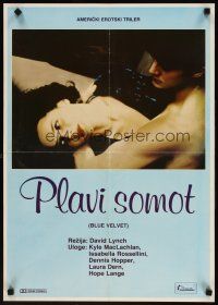 7w115 BLUE VELVET Yugoslavian '86 directed by David Lynch, Isabella Rossellini, Kyle McLachlan!