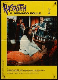 7w170 RASPUTIN THE MAD MONK set of 2 Italian photobustas '66 crazed Christopher Lee in title role!