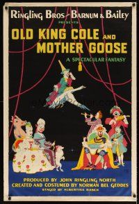7x042 OLD KING COLE & MOTHER GOOSE circus poster '40s Ringling Bros and Barnum & Bailey!