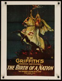7x726 BIRTH OF A NATION commercial poster '78 D.W. Griffith's post-Civil War tale of the KKK!