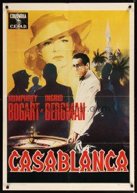 7x696 CASABLANCA Italian commercial poster '90s Humphrey Bogart, Ingrid Bergman, Curtiz classic!