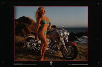 7x710 SET OF FOUR GIRLS ON MOTORCYCLES POSTERS set of 4 commercial posters '80s women & Harleys!