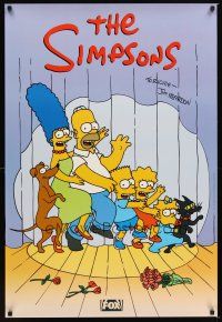 7x784 SIMPSONS signed TV poster '00 by Jim Reardon, great art of family & pets on stage!